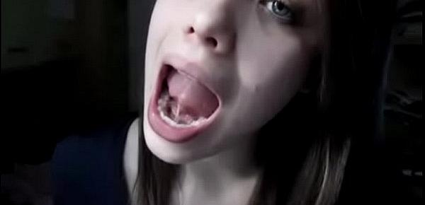  Hot Slovakian Girl with HUGE Tongue